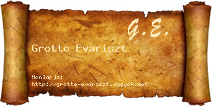 Grotte Evariszt névjegykártya